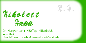 nikolett happ business card